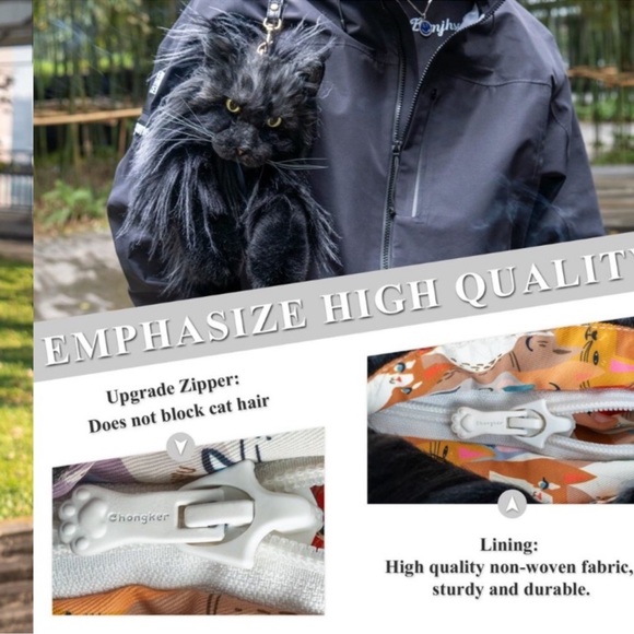 Cat Shaped Backpack - Handcrafted Stuffed Animals Bag, Black Cat Plush Bag new - Picture 5 of 9